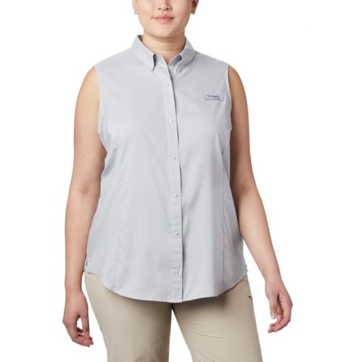 Women's Columbia PFG Tamiami Sleeveless Shirts Light Grey | Plus Size CA-L0LCA